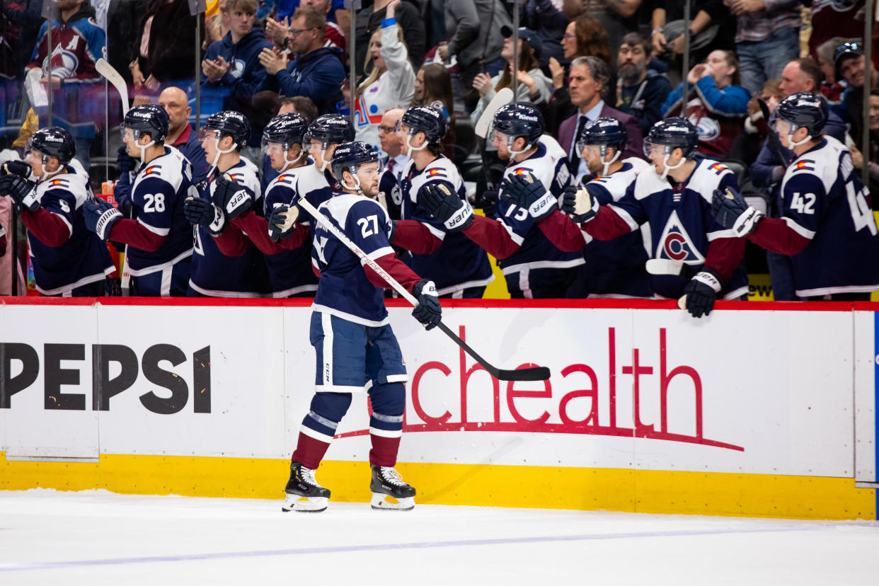 Jonathan Drouin #27 of the Colorado Avalanche 