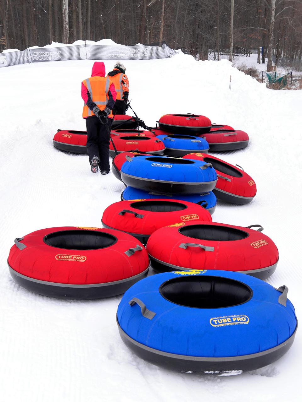 There are snow tubing runs in Traverse City, Bellaire and Shelby Township. Find one closer to home at Hawk Island in Lansing, pictured above.