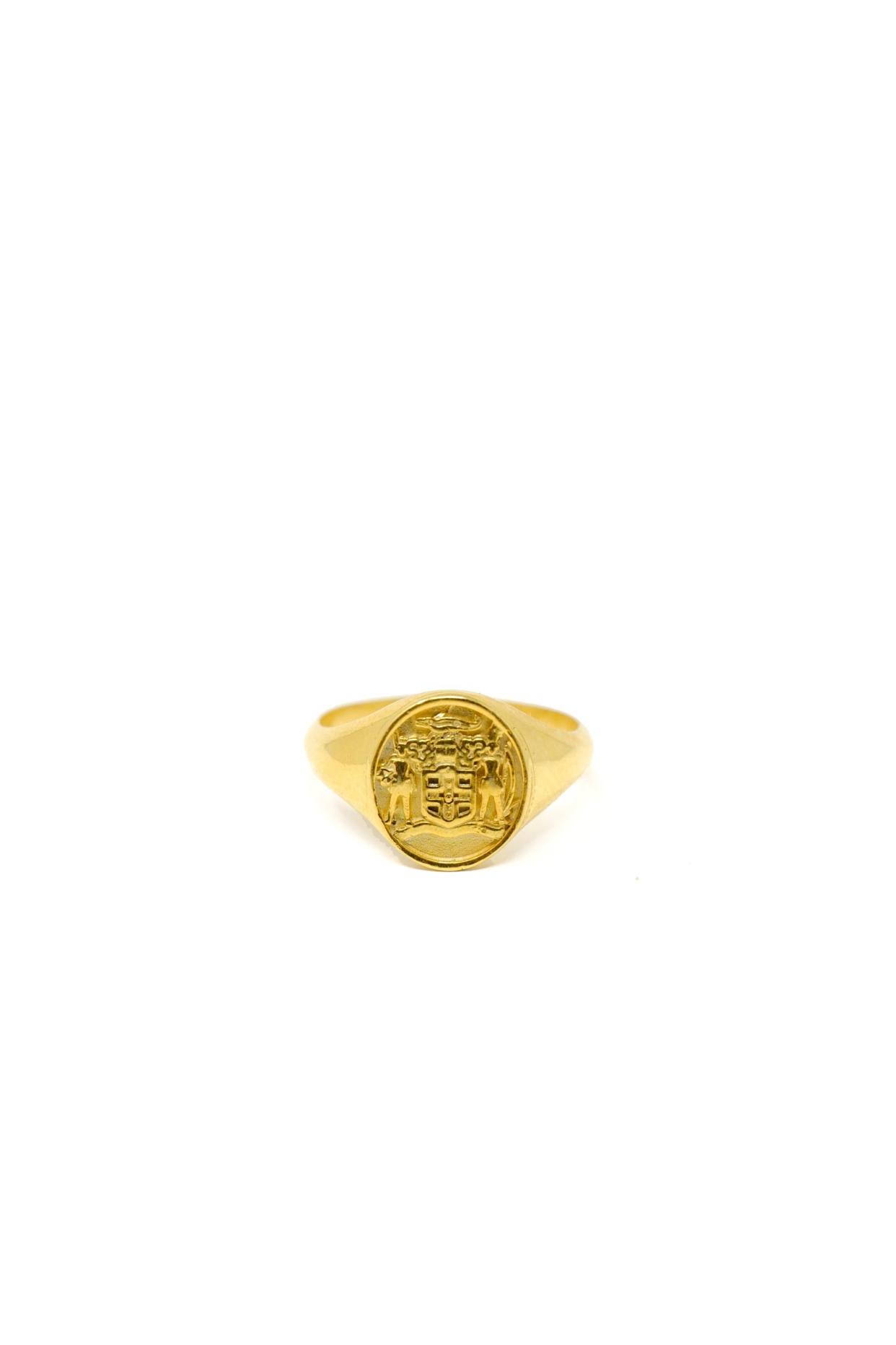 <p><a href="https://omiwoods.com/collections/rings/products/the-jamaica-crest-signet-ring-i?variant=31286433775703" rel="nofollow noopener" target="_blank" data-ylk="slk:Shop Now;elm:context_link;itc:0;sec:content-canvas" class="link rapid-noclick-resp">Shop Now</a></p><p>Jamaica Crest Signet Ring</p><p>omiwoods.com</p><p>$159.00</p>