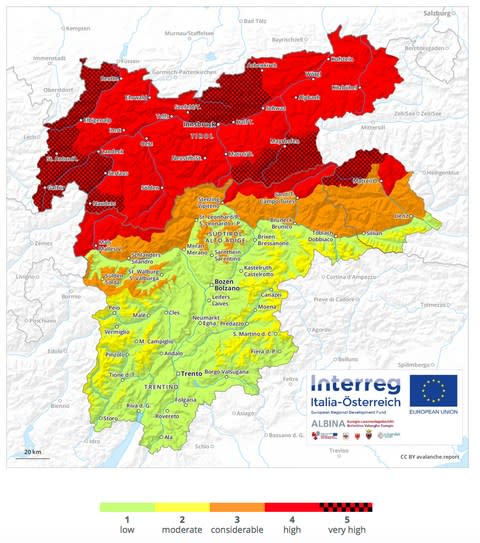 The current avalanche risk in Austria - Credit: avalanche.report