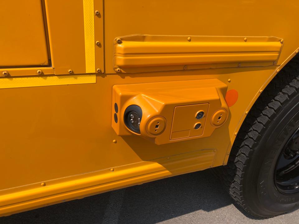 This is a close up of the cameras that have been placed on 191 school buses in Oneida County to capture evidence of vehicles passing the buses while they are stopped with their stop arms extended. The owners of vehicles caught by the camera will face civil fines.