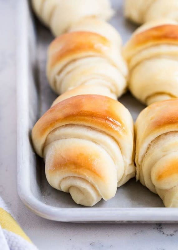 <p>I Heart Naptime</p><p>These rolls are so tender and soft—the perfect dinner roll for any occasion!</p><p><strong>Get the recipe: </strong><a href="https://www.iheartnaptime.net/perfect-potato-rolls/" rel="nofollow noopener" target="_blank" data-ylk="slk:Perfect Potato Rolls;elm:context_link;itc:0;sec:content-canvas" class="link "><strong>Perfect Potato Rolls</strong></a></p>