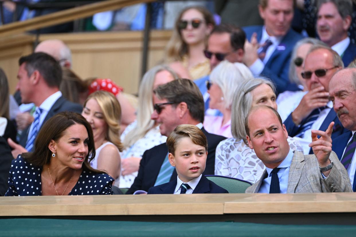 The young royal watched Serbian player Novak Djokovic take victory along with the Duke and Duchess of Cambridge. (Getty Images)