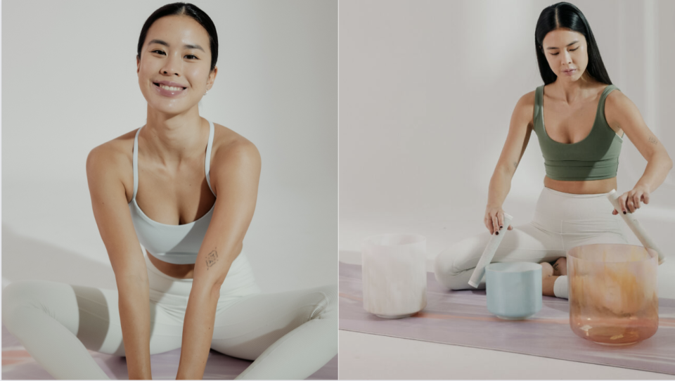 Lululemon ambassador Naomi Yeo combines the benefits of yoga and sound bath meditation to sieve out the noise within and regain balance.PHOTO: Naomi Yeo