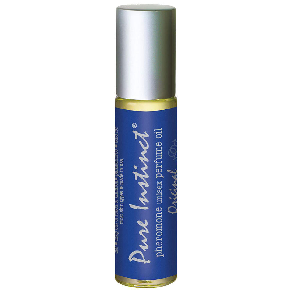 <p>Maybe I'm just on "Single Girl TikTok," but people rave about the Pure Instinct Pheromone Perfume Oil, which allegedly enhances your pheromones (making you irresistibly attractive in the process). *Adds to cart.* </p> <p><strong>Buy It! </strong>Pure Instinct Roll-On; $15.95, <a href="https://www.amazon.com/dp/B00EJDG7XI" rel="sponsored noopener" target="_blank" data-ylk="slk:Amazon.com;elm:context_link;itc:0;sec:content-canvas" class="link ">Amazon.com</a></p>