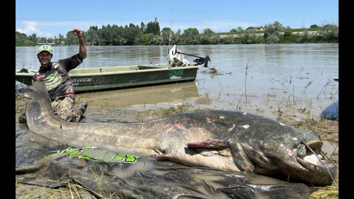 Alessandro Biancardi poses with his catch.