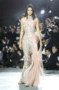 <p>Walking in Naomi Campbell's Fashion for Relief show.</p>