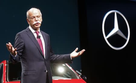 Chairman of Daimler AG and Head of Mercedes-Benz cars Dieter Zetsche attends a news conference on media day at the Paris Mondial de l'Automobile, October 2, 2014. The Paris auto show opens its doors to the public from October 4 to October 19. REUTERS/Jacky Naegelen