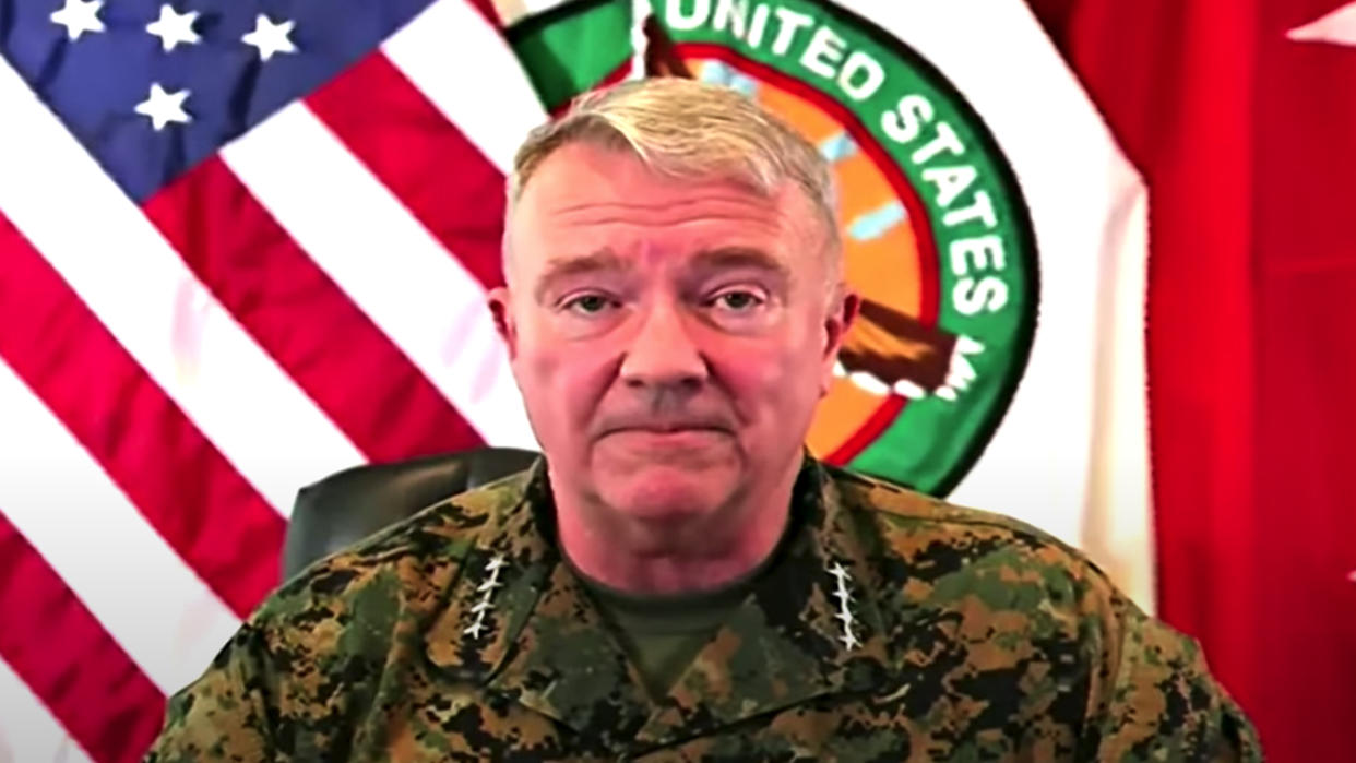 General Frank McKenzie announces completion of U.S. withdrawal from Afghanistan on August 30th, 2021 (Yahoo News via Reuters TV)