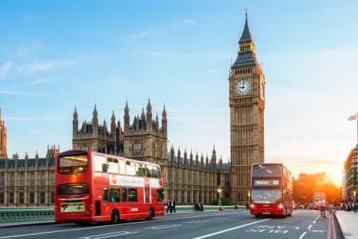 Big Ben is the nickname for the Great Bell of the clock at the north end of the Palace of Westminster.