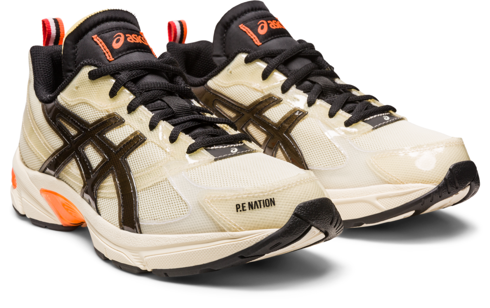 Asics x P.E Nation GEL-1130, the cream and paper bag colorway.