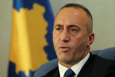 Kosovo's Prime Minister Ramush Haradinaj talks during an interview withe Reuters in Pristina, Kosovo, October 16, 2017. REUTERS/Hazir reka