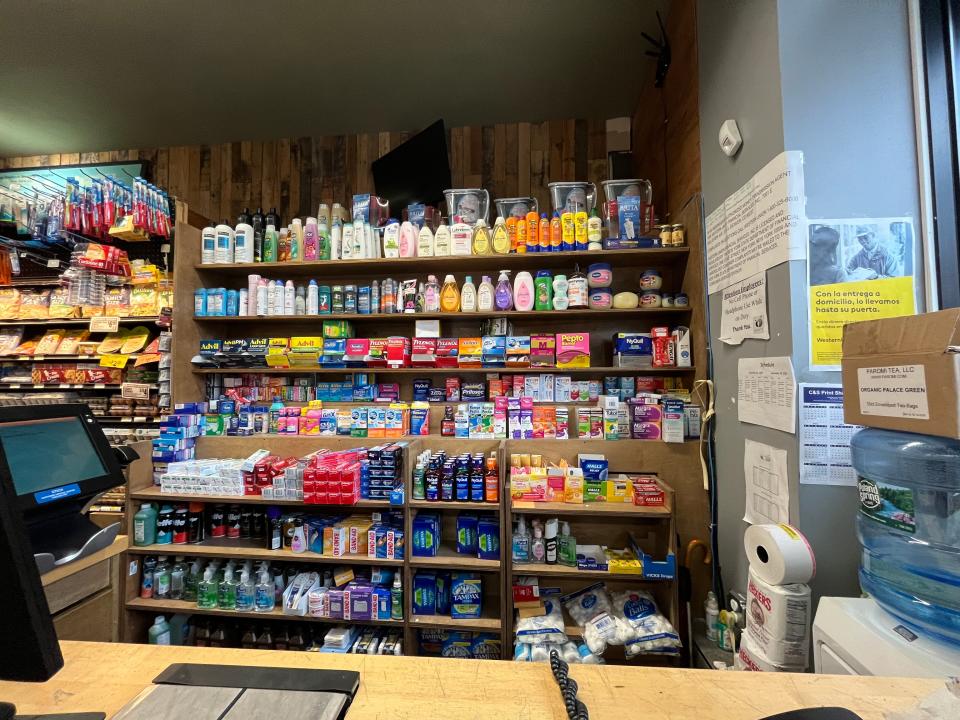 The small pharmacy section in a New York grocery store.