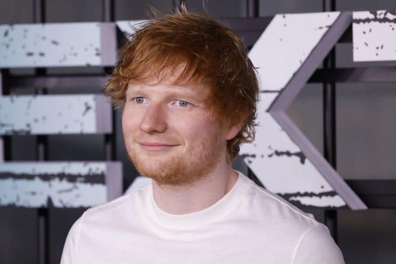 Ed Sheeran attends the New York premiere of "Extraction 2" in 2023. File Photo by John Angelillo/UPI