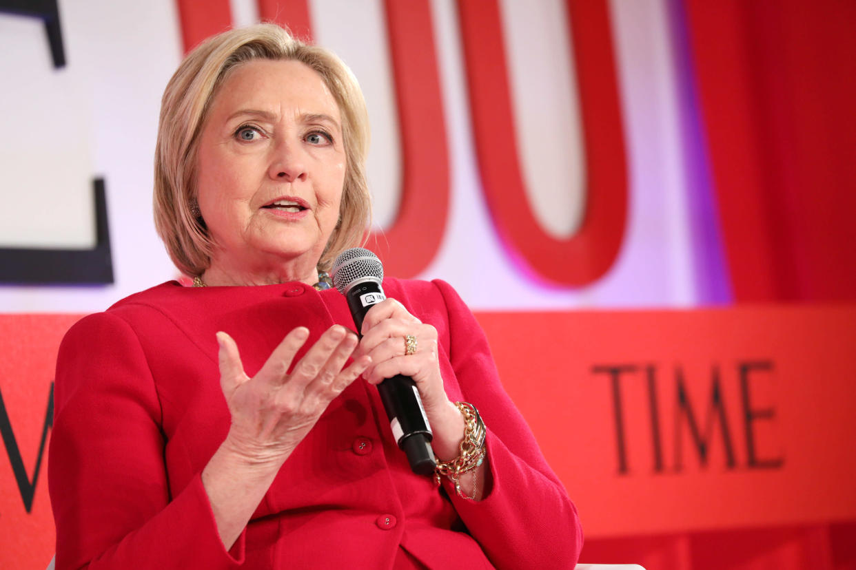 Hillary Clinton speaks at the Time 100 Summit in New York City on Tuesday. (Photo: Brian Ach/Getty Images)