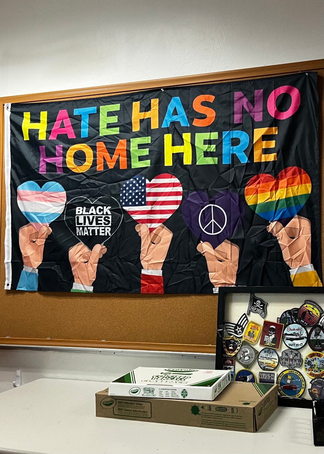 A picture allegedly hung up in a Riverdale High School classroom, which Lee County GOP says violates the Stop Woke Act.