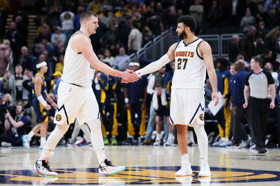 丹佛金塊Nikola Jokic(圖左)、Jamal Murray。(Photo by Dylan Buell/Getty Images)