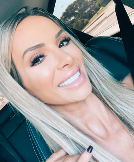 Stacey Hampton from married at first sight poses in car selfie