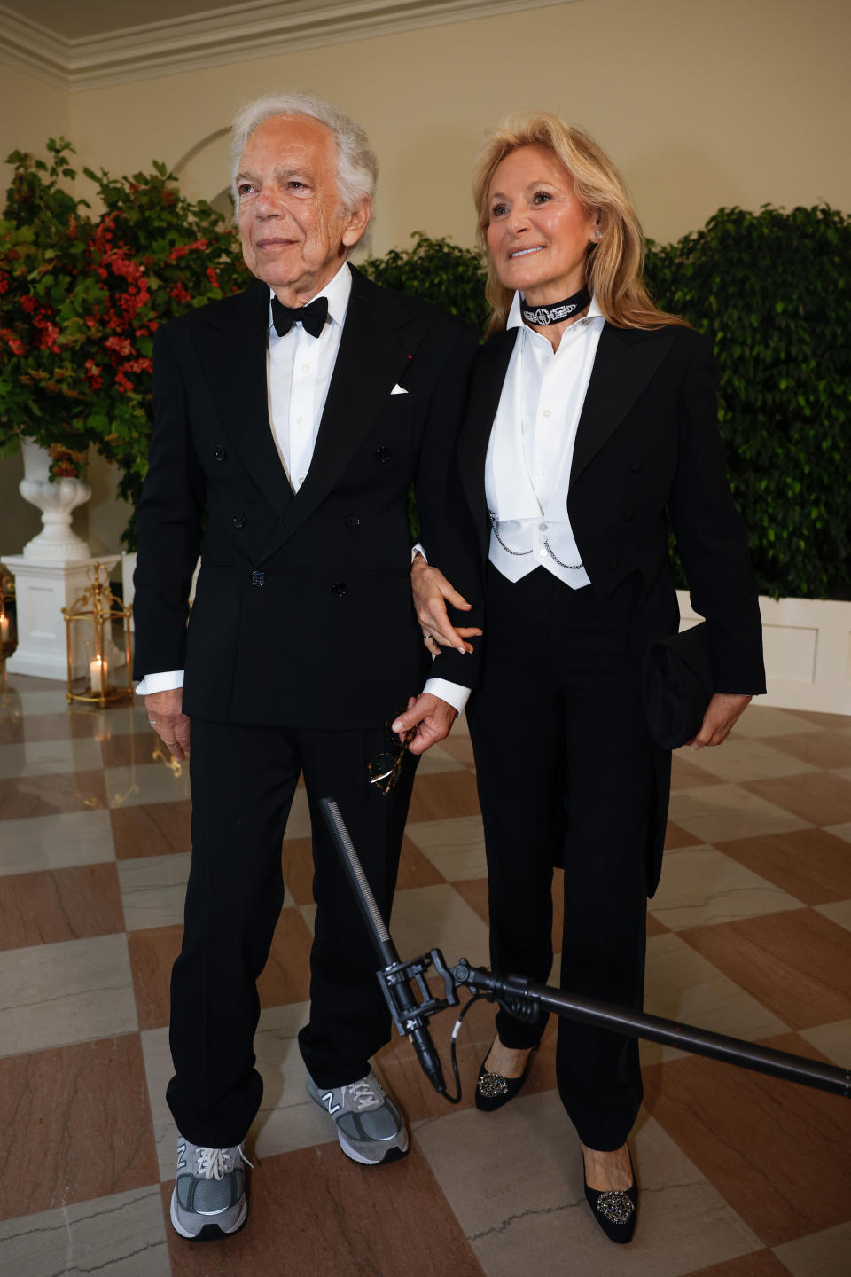 WASHINGTON, DC - JUNE 22: Ralph Lauren and his wife Ricky Lauren arrive at the White House on June 22, 2023 in Washington, DC. President Joe Biden and first lady Jill Biden are hosting a state dinner for Indian Prime Minister Narendra Modi as part of his official state visit.  (Photo by Tasos Katopodis/Getty Images)