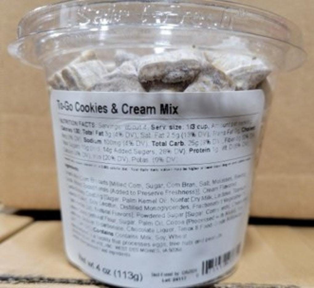 Hy-Vee recalled its cookies and cream snack mix for potentially containing salmonella.