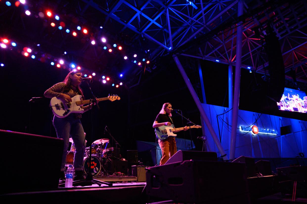 Reyna performs at the BMO Harris Pavilion during Summerfest in 2021. The local sister pop rock duo will play Vivarium Aug. 17 and open for themselves as Vic and Gab, their previous band, for a rare performance of those songs.