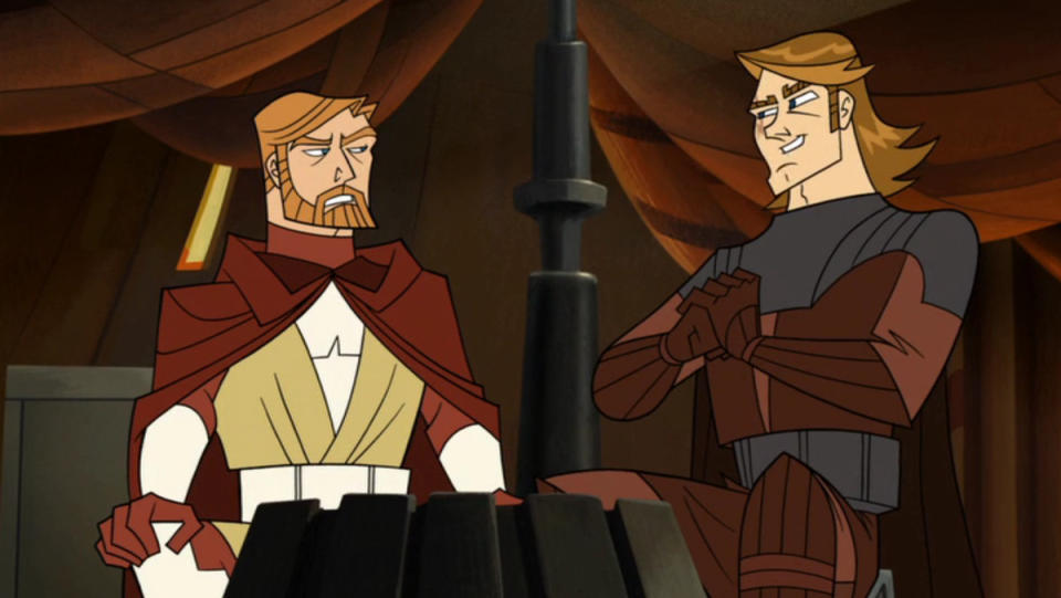 Anakin and Obi-Wan chat in Genndy's Clone Wars
