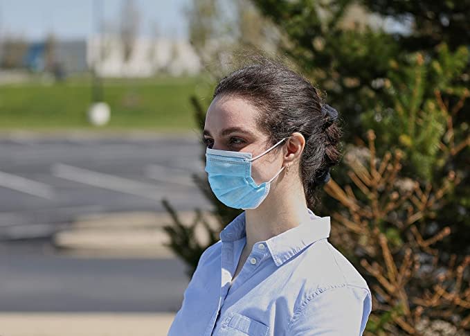 Basic Resources Single Use Disposable Face Masks. Image via Amazon.