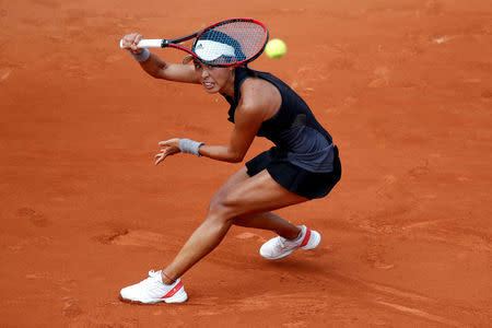 Tennis - French Open - Roland Garros, Paris, France - May 27, 2018 China's Qiang Wang in action during her first round match against Venus Williams of the U.S. REUTERS/Christian Hartmann