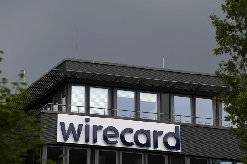 The logo of Wirecard AG is pictured at its headquarters in Aschheim