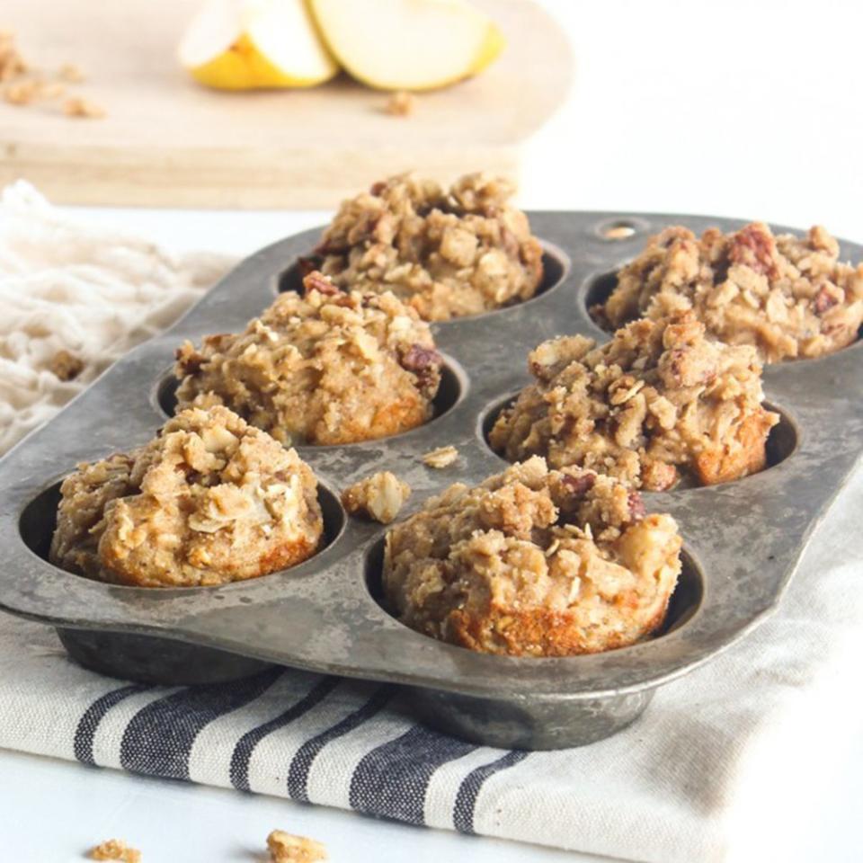 Pear Cardamom Pecan Muffins