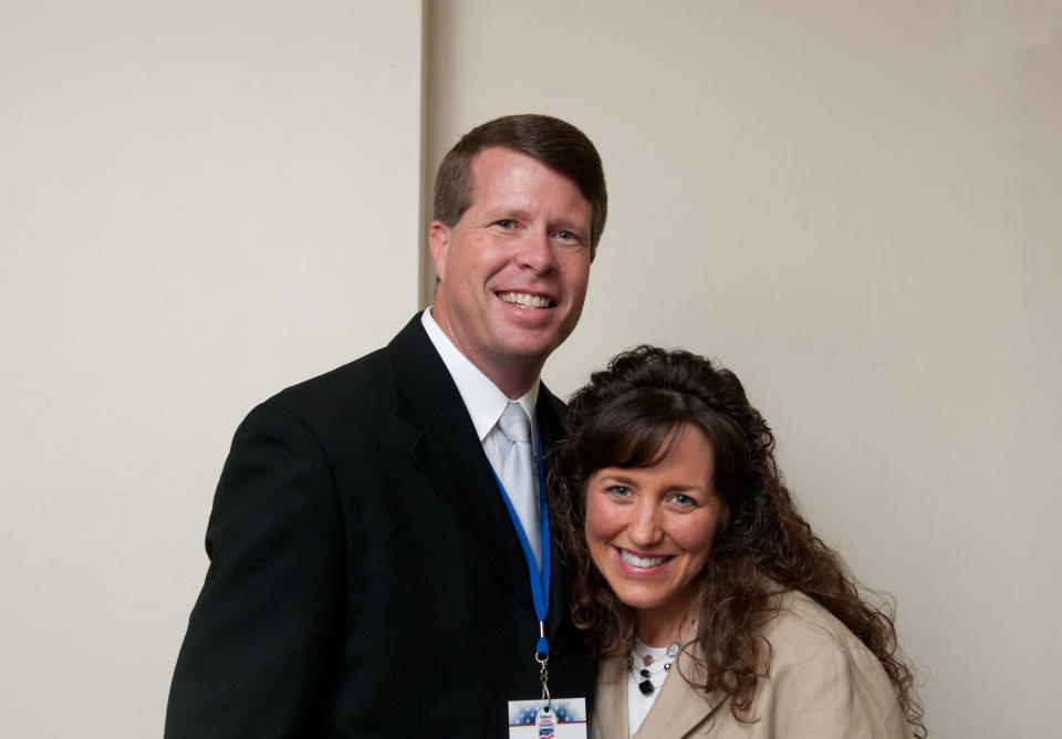 WASHINGTON - SEPTEMBER 17: Jim Bob Duggar and Michelle Duggar pose for a photographer during a book signing during the 5th Annual Values Voter Summit at the Omni Shoreham Hotel on September 17, 2010 in Washington, DC. (Photo by Kris Connor/WireImage)