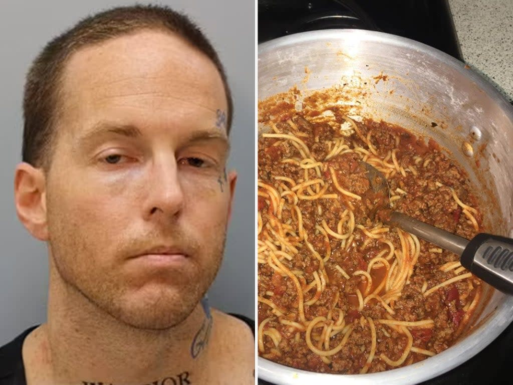 Brian Coulter (en la foto de su ficha policial a la izquierda) se jactaba de la comida en Instagram mientras supuestamente mataba de hambre a los hijos de su novia. (Harris County Sheriff’s Office/Instagram)
