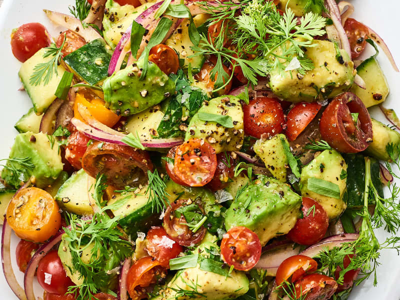 Avocado and tomato salad.