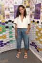 <p>Drop-crotch patchwork denim culottes, an origami-like wide quarter-length-sleeve top and Tevas sounds like a hot mess of an outfit, but Solange miraculously made the look work. And dare we say, we kind of want to try this ensemble for ourselves, though we doubt we’d be able to pull it off with the cool finesse Solange just hit us with. <i>(Photo: Getty)</i></p>
