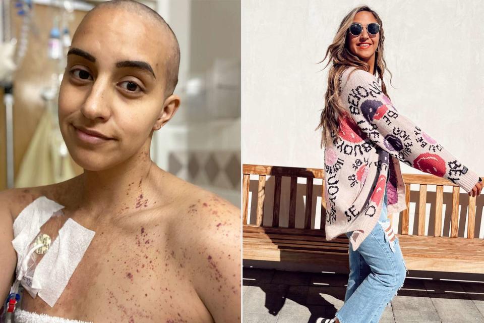 <p>Tia Stokes</p> Tia Stokes in 2020 when she diagnosed with leukemia at age 34, and in 2023. 