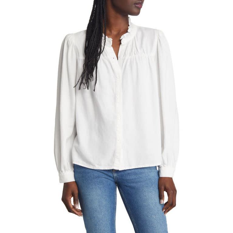 Camille Denim Button-Up Blouse