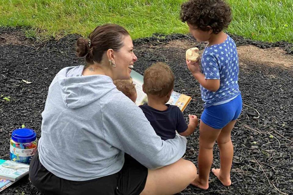 <p>Ashley Graham/ Instagram</p> Ashley Graham with her three kids