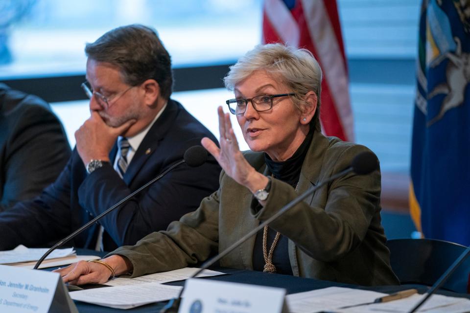 U.S. Secretary of Energy Jennifer Granholm visits Michigan to be part of a roundtable to jumpstart the Biden-Harris Administration’s latest effort to support the development of America’s modern battery industry Monday, Dec. 12, 2022 at the Automotive Hall of Fame in Dearborn. 