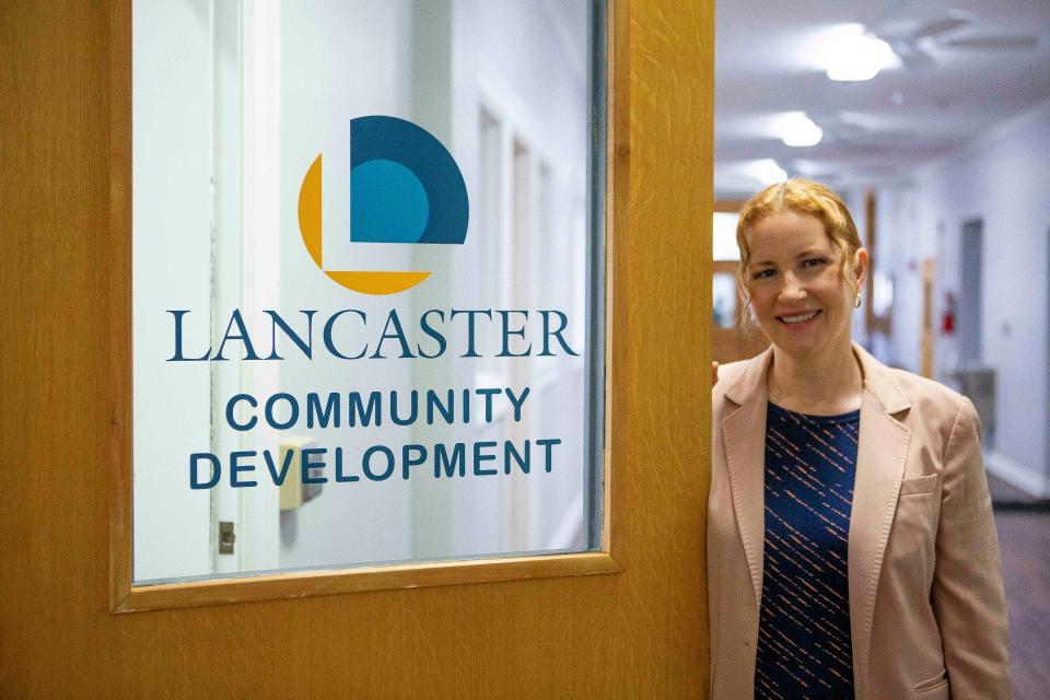 Lynda Berge Disser, community development director for Lancaster, stands outside of her office at the city building in this Eagle-Gazette file photo.