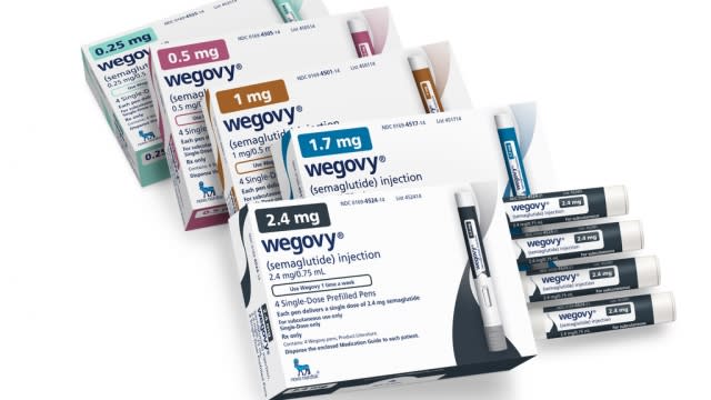 Several dose options of Wegovy.