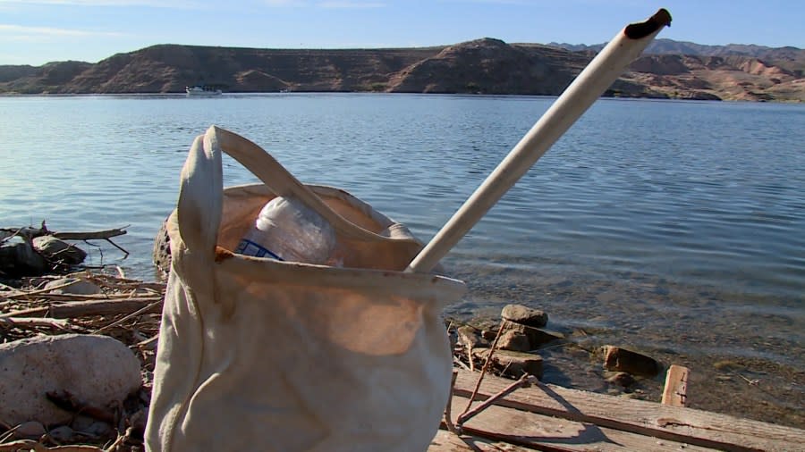 <em>Trash found at Lake Mead. (KLAS)</em>