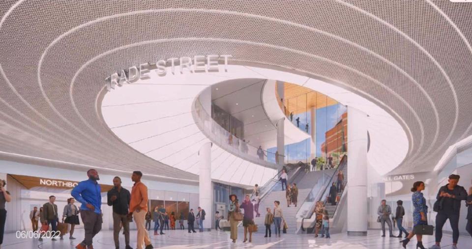 A new rendering of what the underground bus terminal may look like.