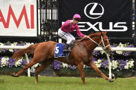 Exosphere failed to fire as the Chris Waller-trained Japonisme booted through on the fence to win the Group 1 Coolmore Stud Stakes (1200m).