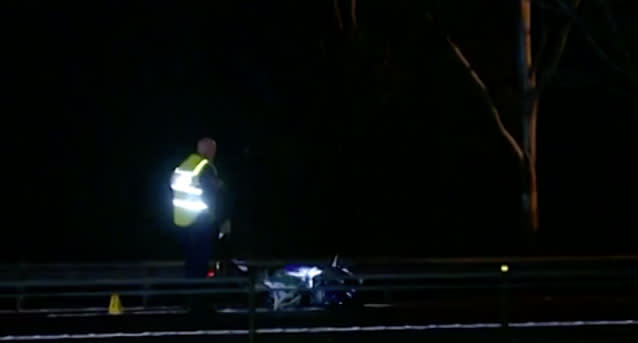 A motorcylist has been killed after crashing into a kangaroo east of Penrith. Source: 7 News