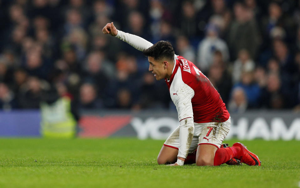 Arsenal’s Alexis Sanchez reacts Action Images via Reuters/John Sibley