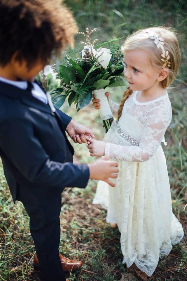 Decked out in a pretty white dress and sharp suit, the children made for the most adorable 'bride and groom', plus Breana said, "It was fun for them to be able to be apart of what we do."