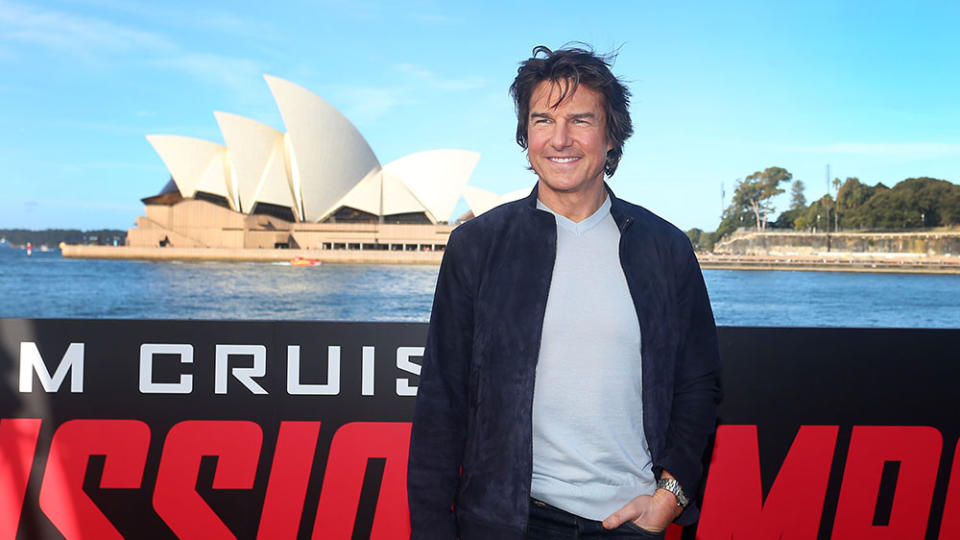 Tom Cruise wears a Vacheron Constantin Overseas Perpetual Calendar Ultra-Thin while promoting Mission: Impossible Dead Reckoning Part One in Sydney