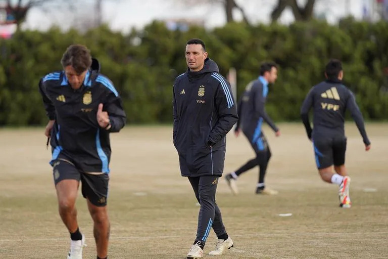 Lionel Scaloni, durante uno de los ensayos en Los Ángeles