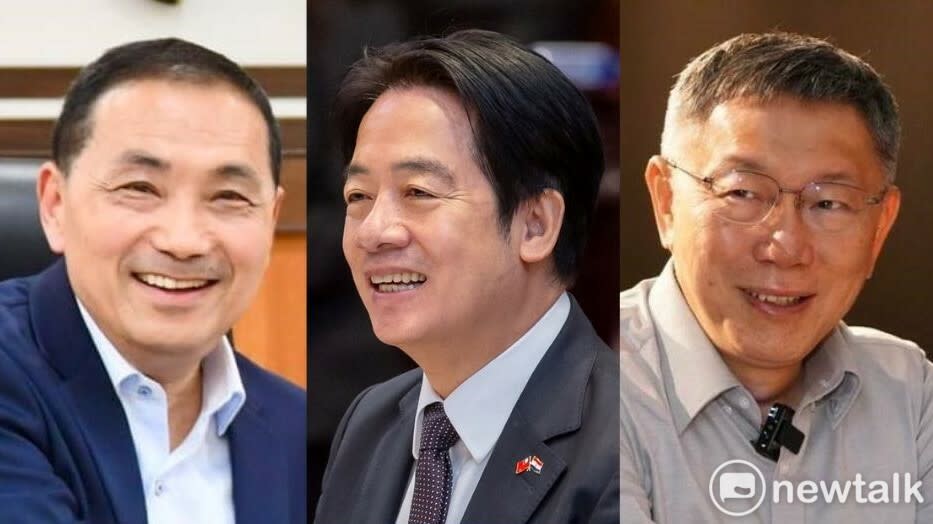 2024總統大選，國民黨總統候選人侯友宜、民進黨總統候選人賴清德、民眾黨總統候選人柯文哲。（合成照）   圖：翻攝自侯友宜、賴清德、柯文哲臉書。(合成照)