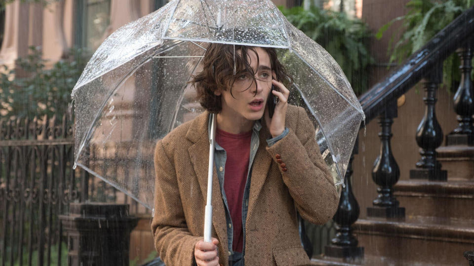 Timothée Chalamet in Woody Allen's A Rainy Day in New York